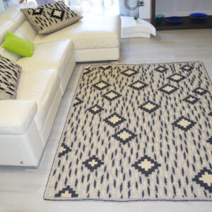 TAPPETO ROMBI PIOGGIA GRIGIO BIANCO